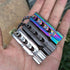 Outdoor High-decibel Stainless Steel Self-protection Double Tube Survival Whistle with Key Ring(BlackColor titanium)
