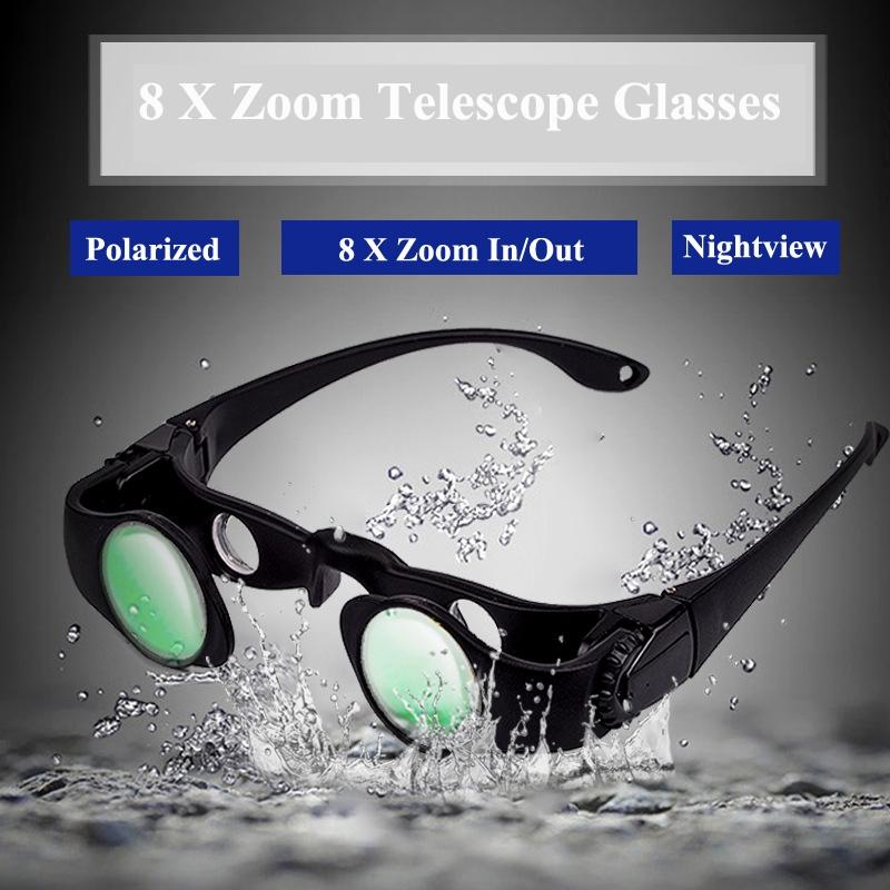 NNEDSZ Zoomable Fishing Binoculars - Gray Clip 8X Magnification-2