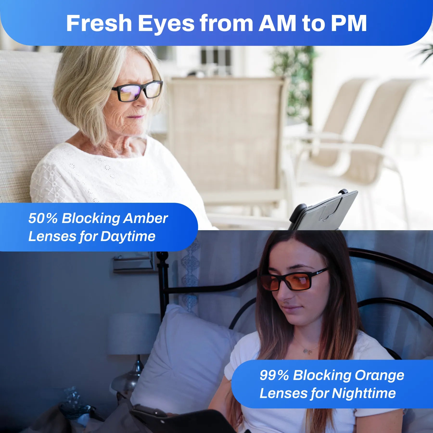 Versa Blue Light Blocking Glasses – 2 in 1 Clip On Lenses