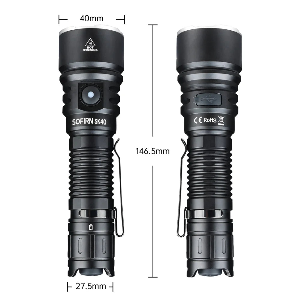 Sofirn SK40 3200 Lumens Dual Switch Tactical Flashlight-3