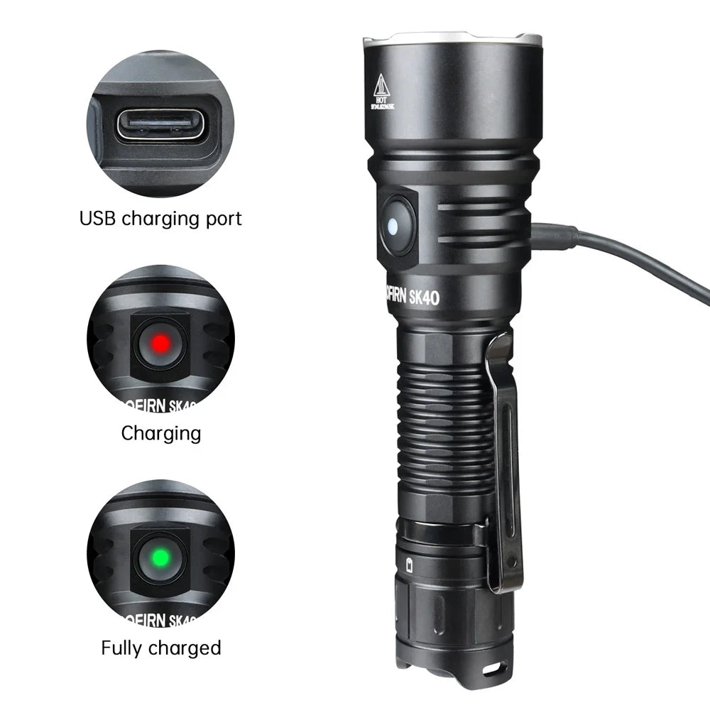 Sofirn SK40 3200 Lumens Dual Switch Tactical Flashlight-2