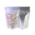 Recyclable Matte Clear Front Ziplock Storage Bags Metallic Mylar Eco Plastic Stand Up Pouches Food Package Bags For New Year-3