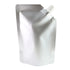 50pcs Reusable Beverage Nozzle Storage Bags Silver Stand Up Spout Pouches Metallic Mylar Milk Package Bags With Free Gift Funnel-2