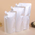 50pcs Reusable Beverage Nozzle Storage Bags Silver Stand Up Spout Pouches Metallic Mylar Milk Package Bags With Free Gift Funnel-3