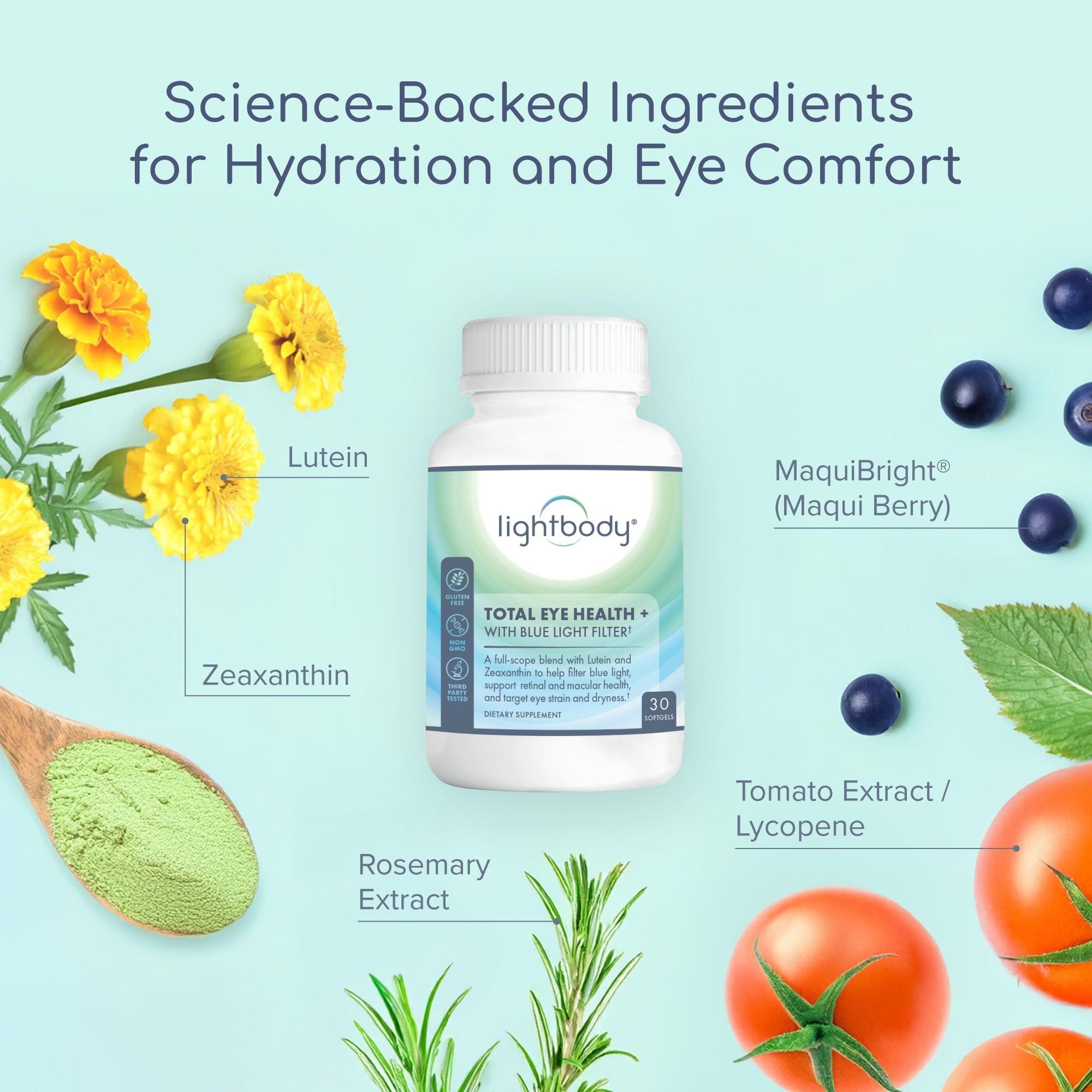 Blue Light Filter Supplement Lightbody® Total Eye Health